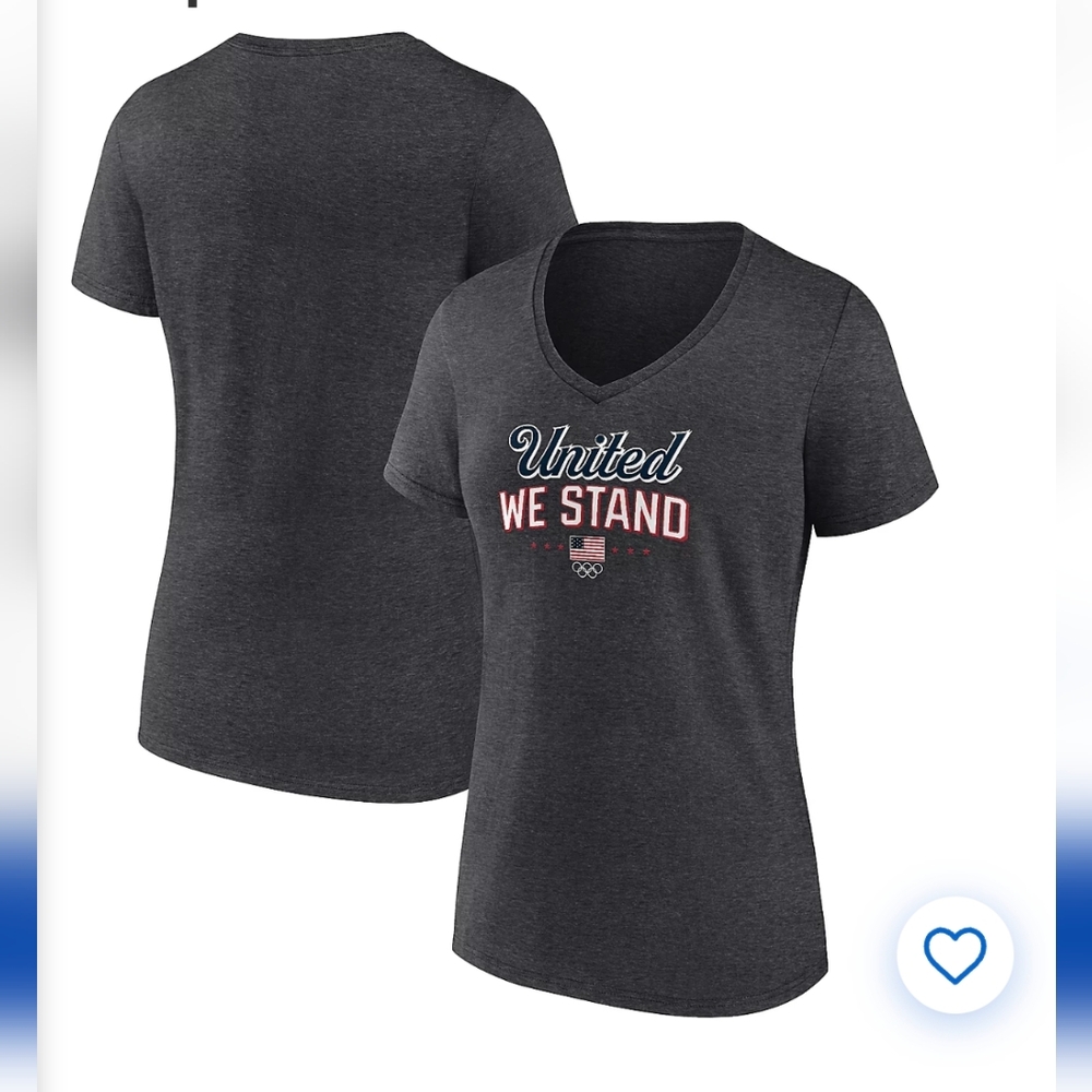 NWT FANATICS Womens V-Neck United We Stand Victory T-Shirt